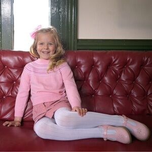 Rachel Riley London Pink Fair Isle Knit Sweater | Girls 4Y | Wool Blend